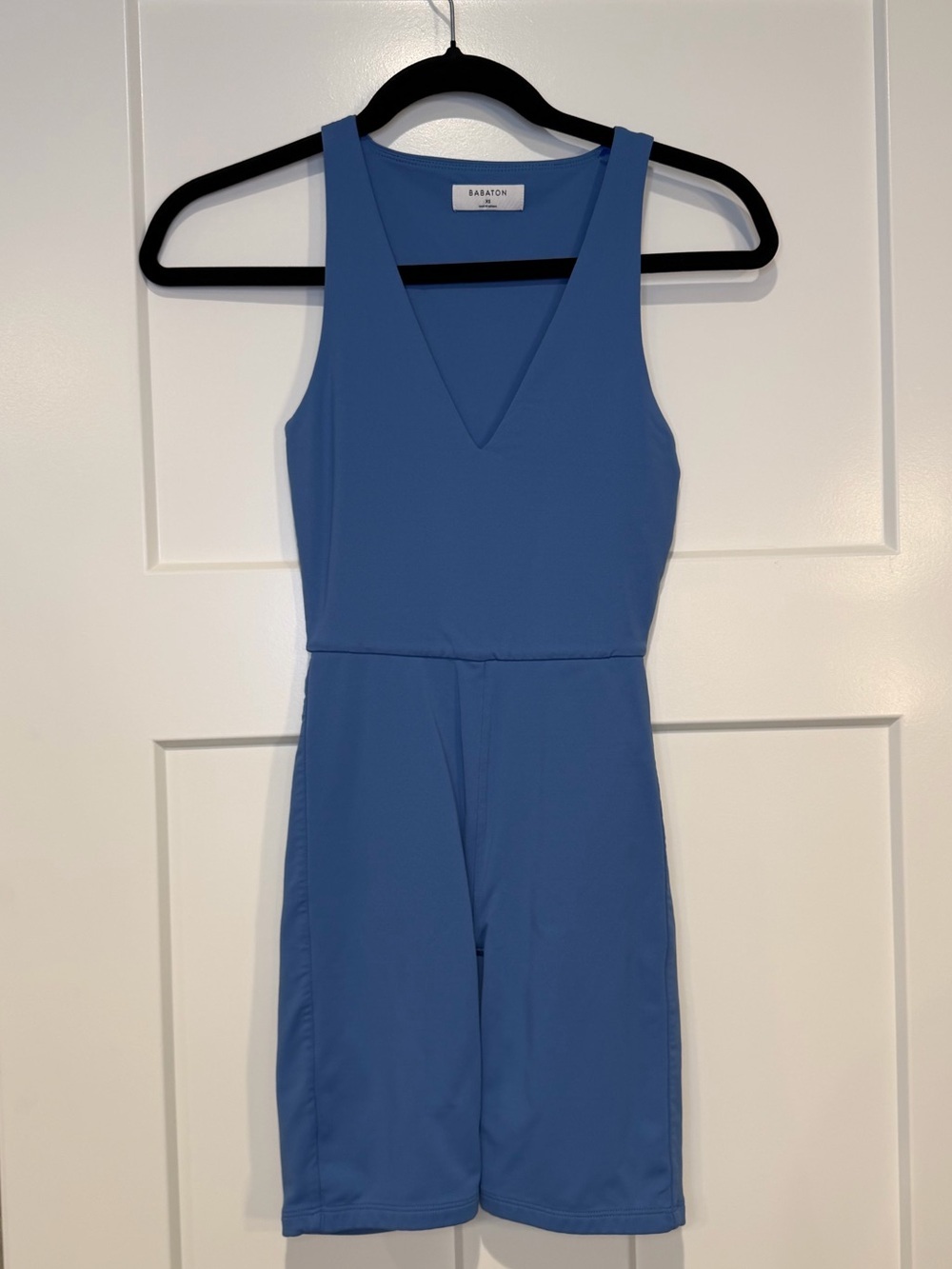 Aritzia Babaton Contour Blue V-Neck One-Piece Bodysuit Romper - Picture 2 of 4